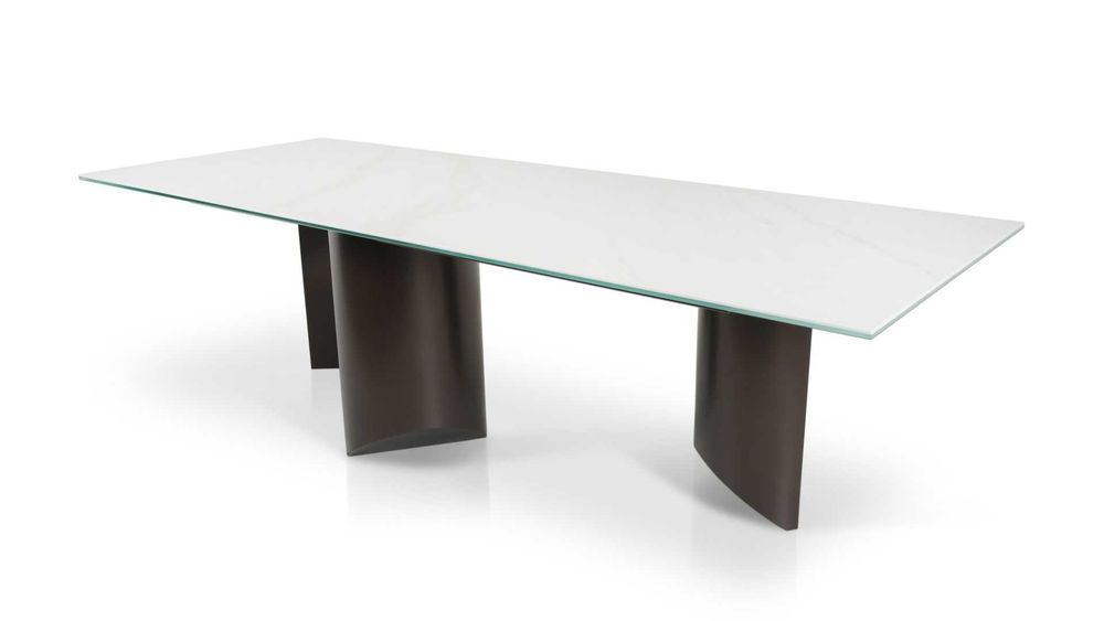 Stół ARENA blat ze spieku kwarcowego, podstawa brąz 280 cm x 110 cm