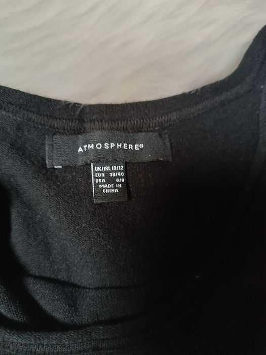 Swterek dzianinowy jesienny damski z wiskozy czarny swter bluza L-XL