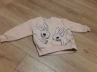 Bluza h&m 1,5-2   kremowa zajaczki 92
