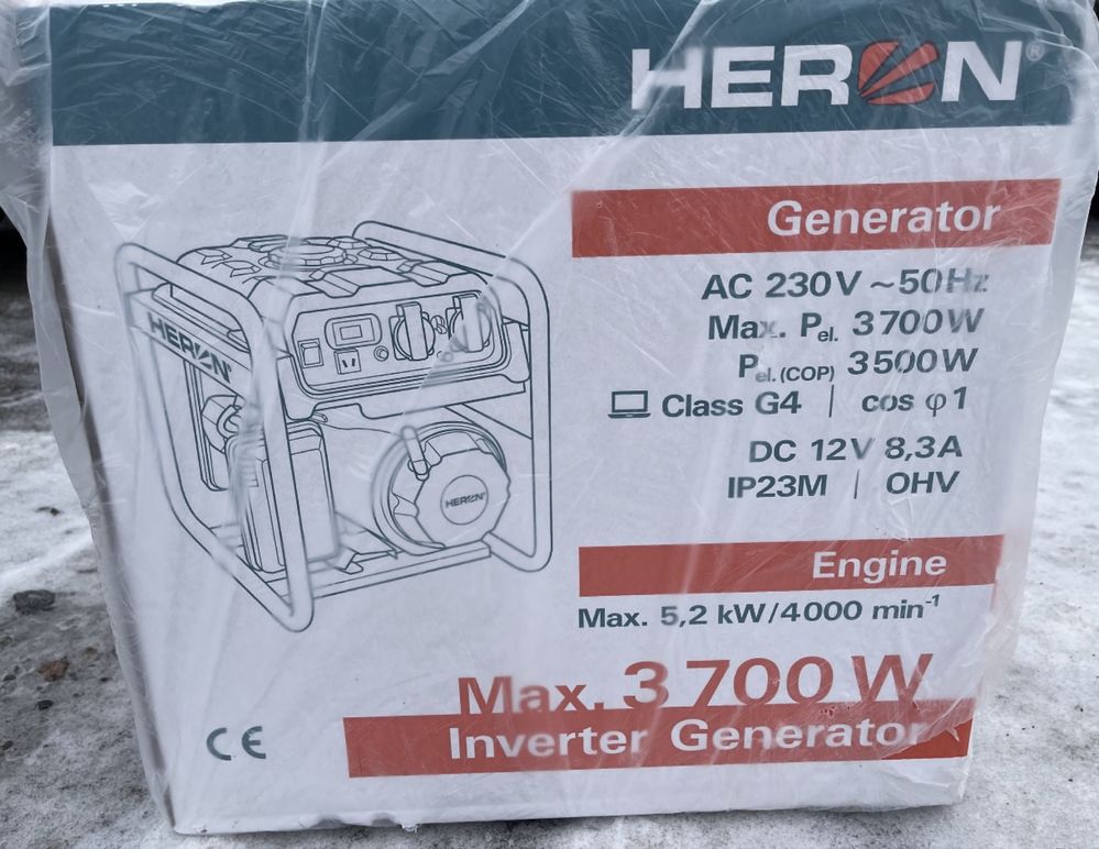 Генератор інверторний бензиновий HERON 3,7KBT