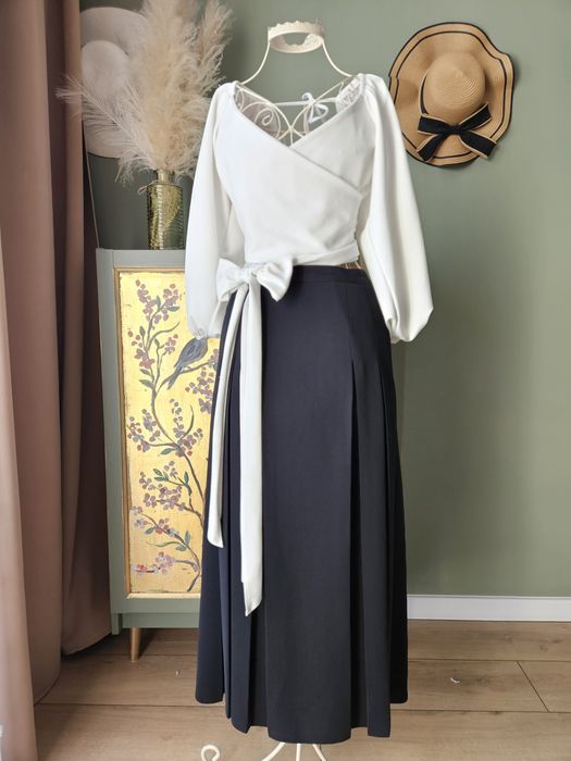 Elegancka Spódnica damska Vintage czarna Midi Gracja M/ L plisy roz