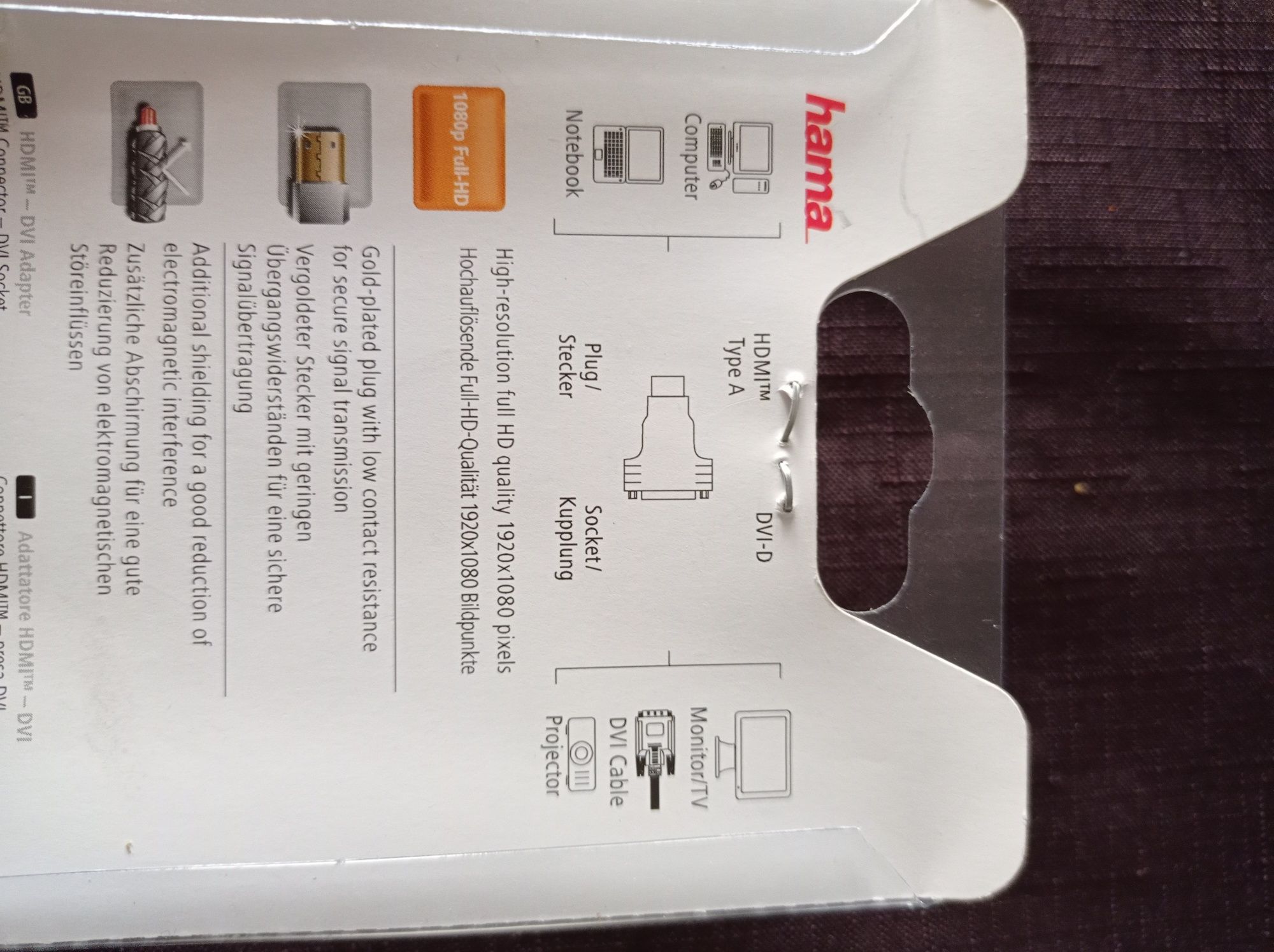 Przejściówka HDMI -DVI D