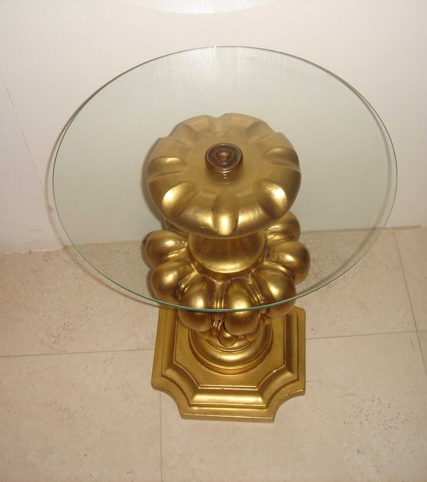 Stary stolik , kwietnik drewniany złocony