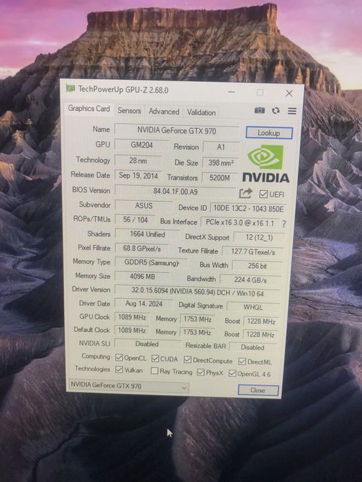 Asus gtx 970 4Gb mini oc