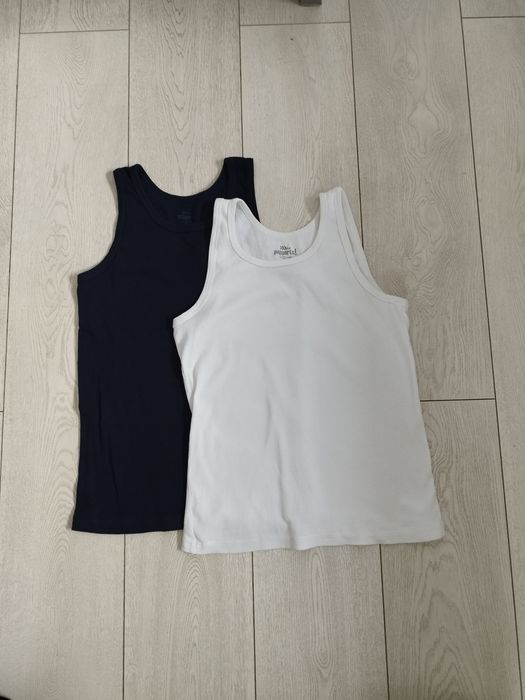 Podkoszulki chłopięce bez ramiączek 2szt 152/156