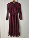 Elegancka bordowa midi sukienka Greenpoint rozmiar 34