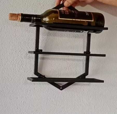 Regał ścienny półka na wino 3-poziomowa