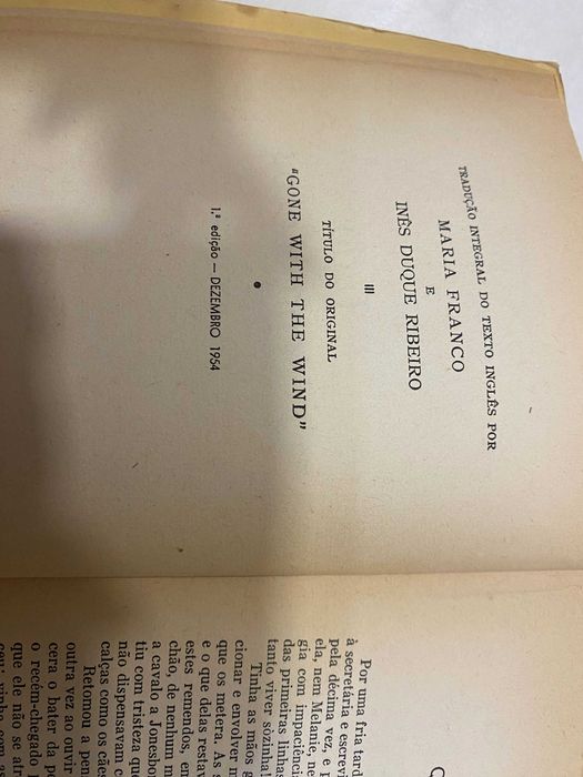 Livro E tudo o vento Levou - 1º edição Dezembro 1954