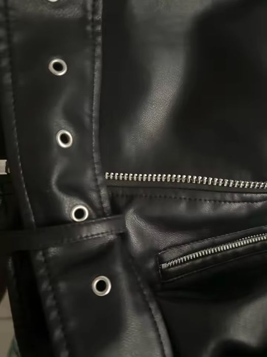 Косуха Zara черная куртка кожаная косуха короткая оверсайз