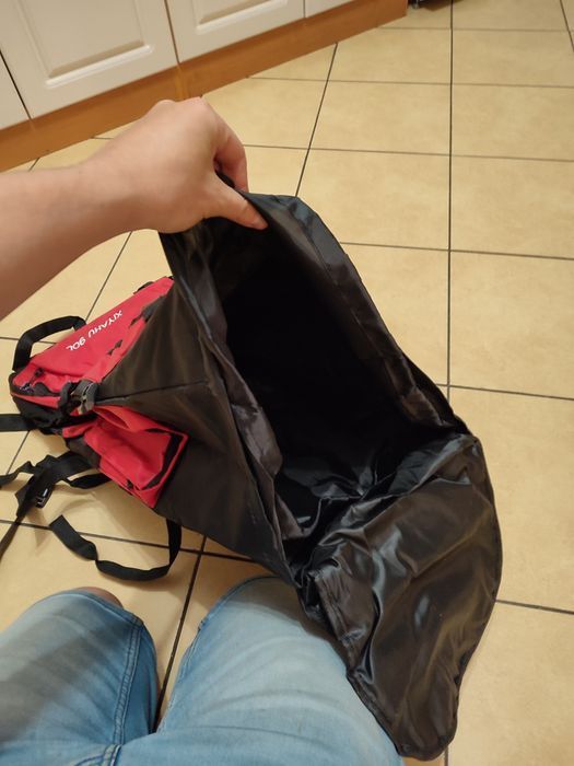 Nowy czerwony plecak turystyczny 90 L pojemny