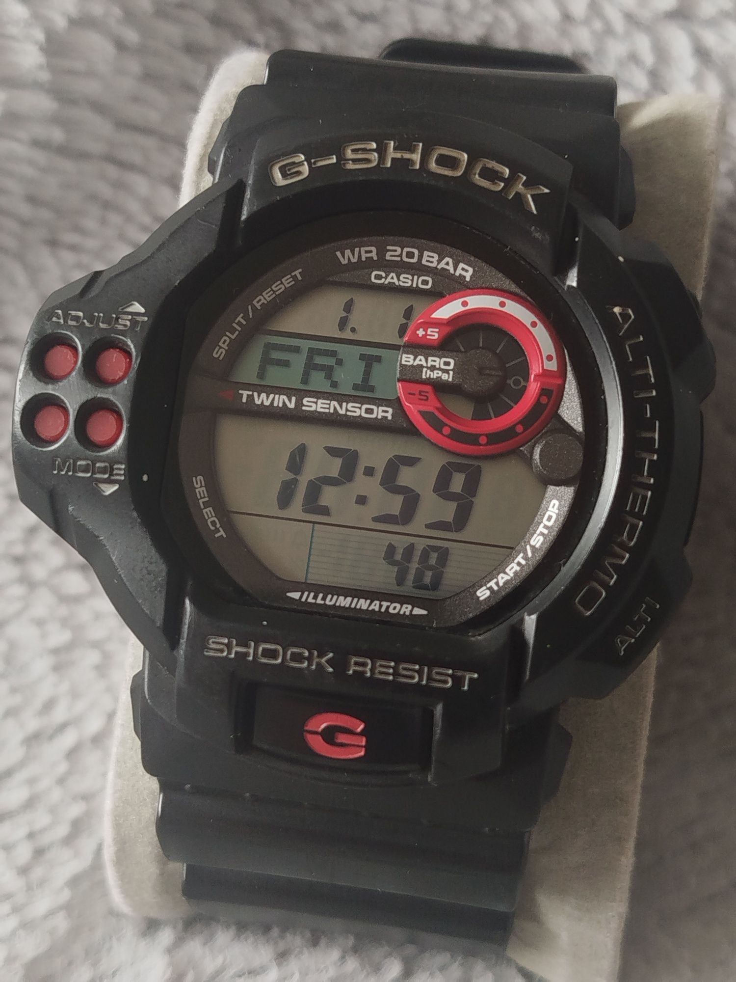 Zegarek Casio G-Shock Twin Sensor GDF-100 black red vintage y2k retro