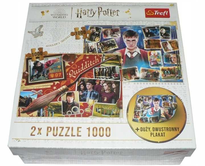 2x Puzzle Trefl 1000 elementów Harry Potter+ Plakat- używane