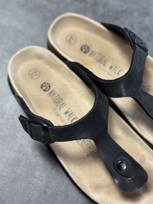 Сандалі в'єтнамки чорні в стилі birkenstock, чорні вєтнамки esmara