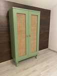 Szafka dla dzieci zielona vintage rattan