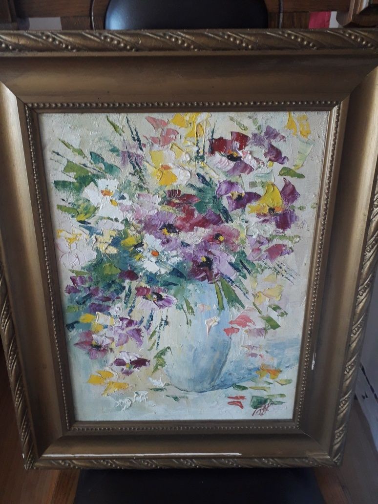 Obraz olejny  kwiaty