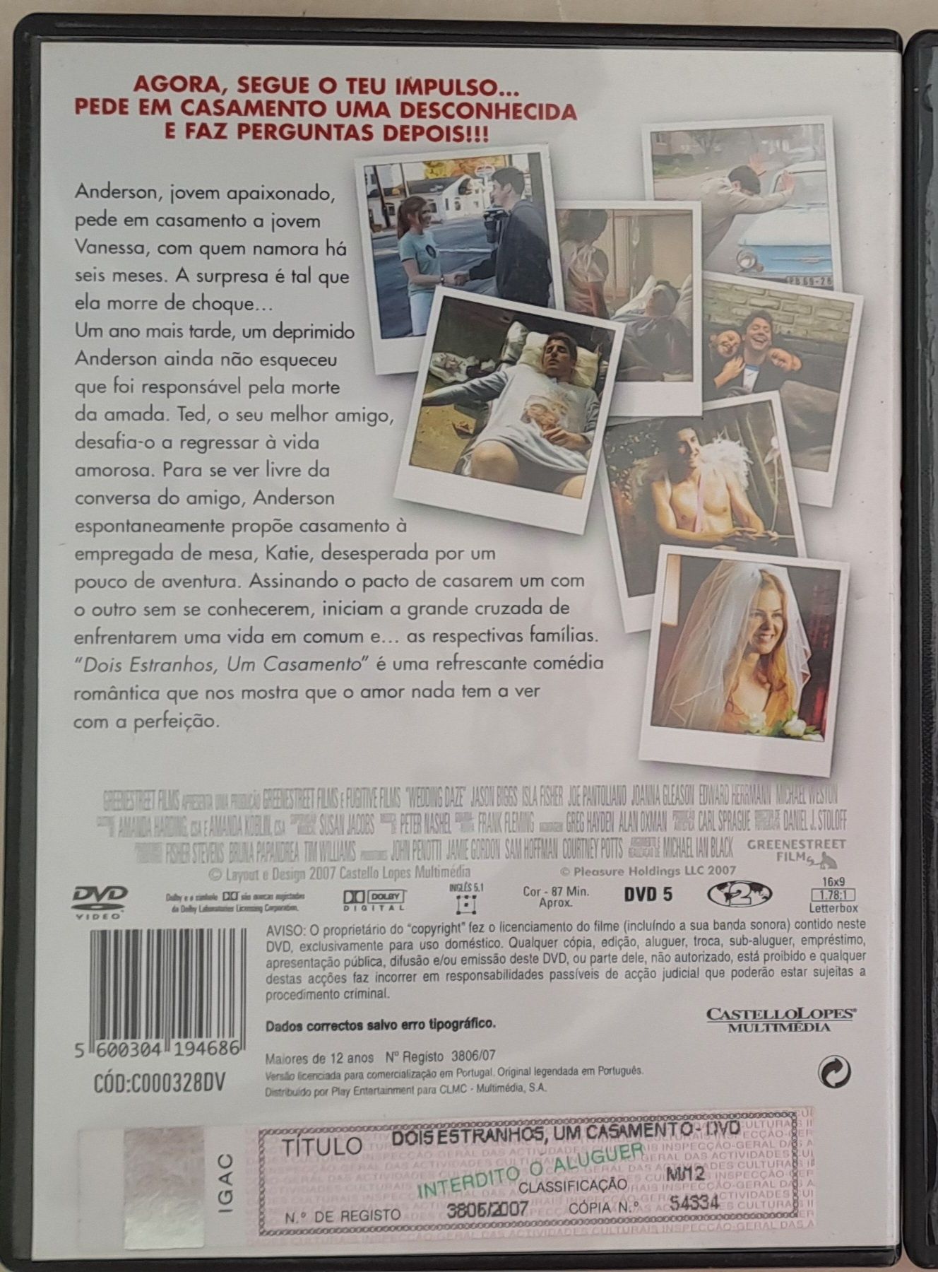 DVD Dois estranhos,  um casamento