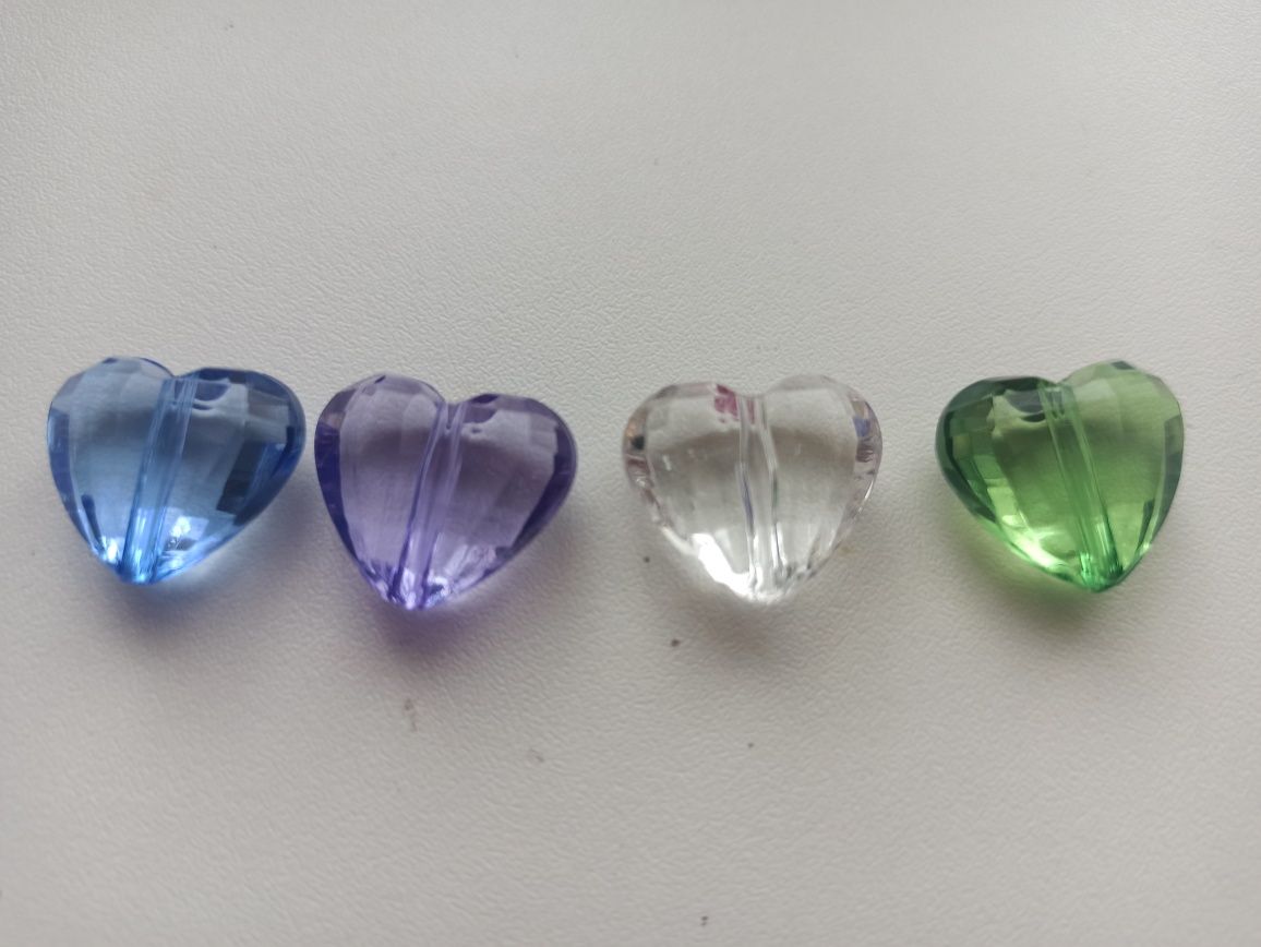 Kolczyki szare serca (srebro próba 925) różne kolory