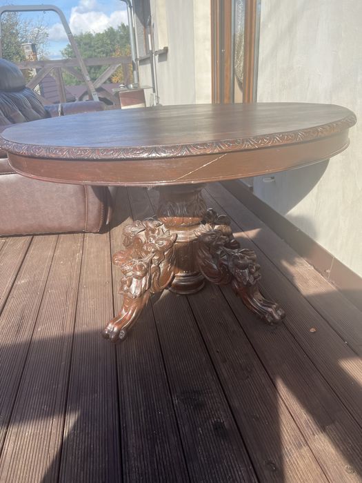 Stol drewniany okragly