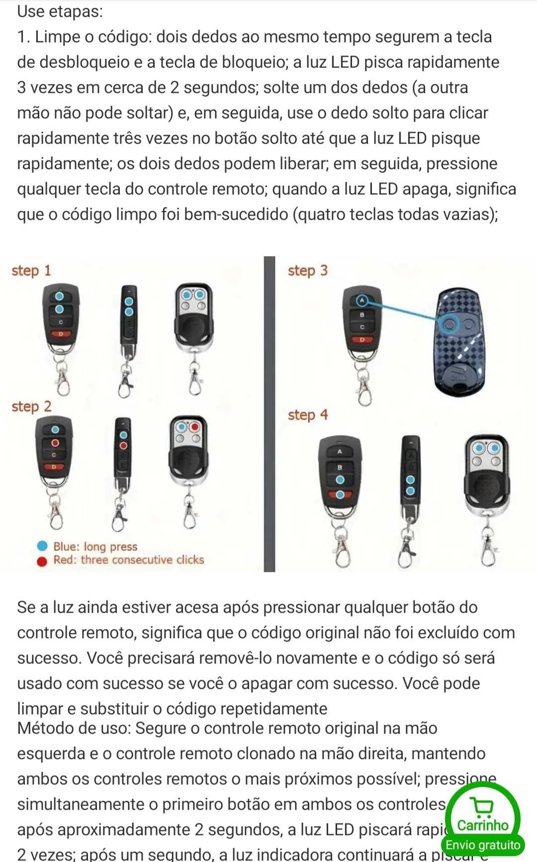 Controlo remoto para Garagem