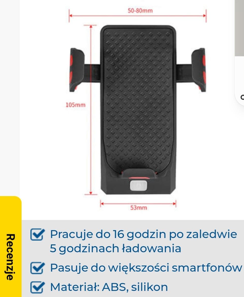 LED lampa rowerowa z ładowarką