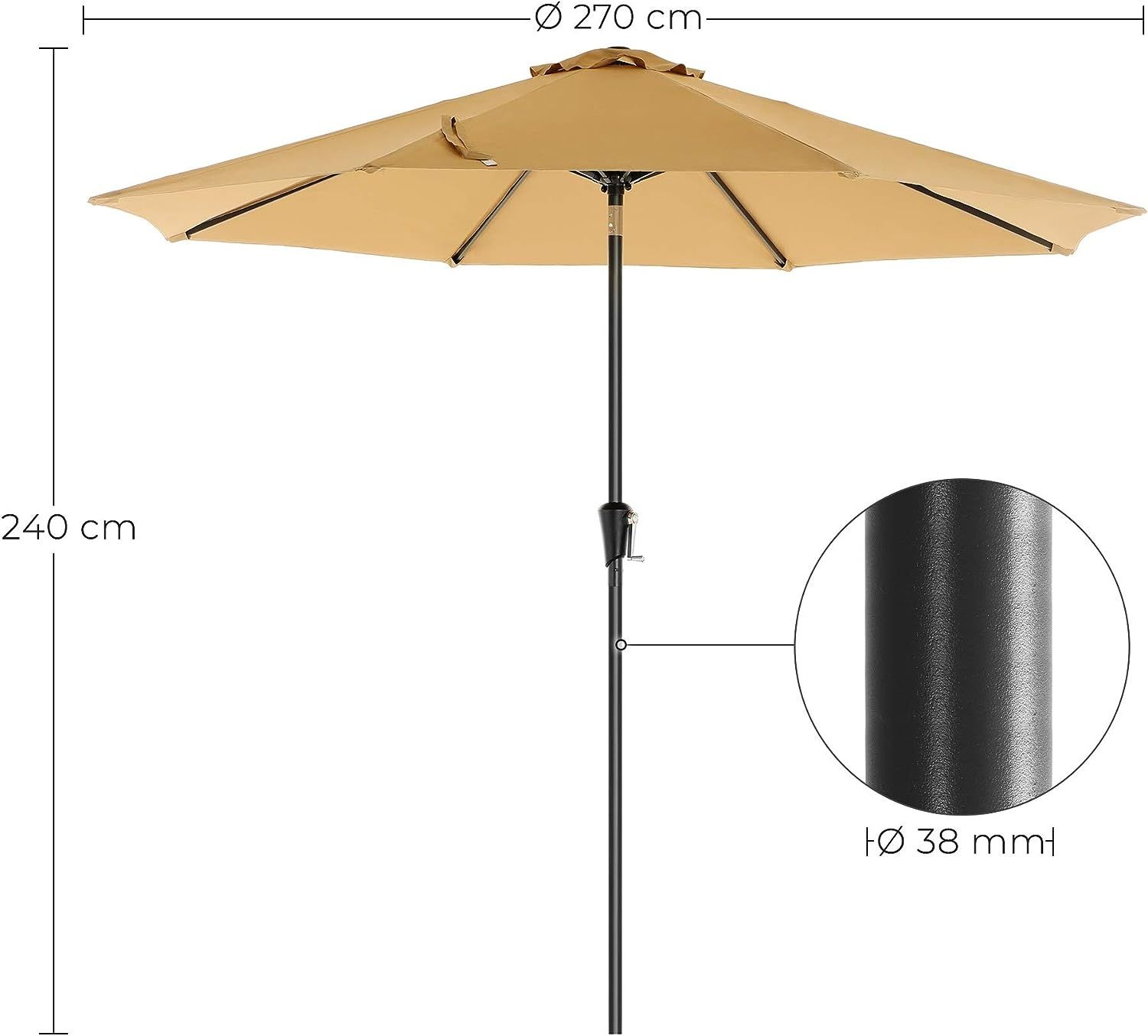 Parasol ogrodowy beżowy 2.7m