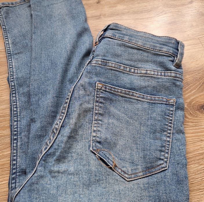 Skinny jeansy H&M wysoki stan 34 dekatyzowane slim rurki