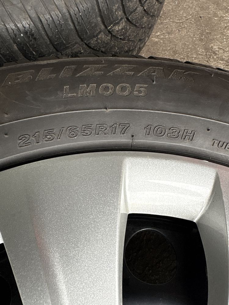 Komplet Kół Skoda,Kodjaq VW 17cali Opony Bridgestone 215/65/17