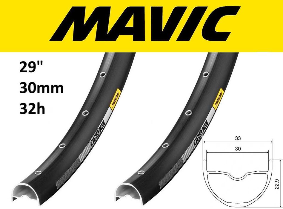 2 * NOWA Obręcz 29" MAVIC EX630 szer. wew. 30mm 32H Tubeless Ready FV
