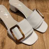 Мюли шлепки босоножки белые кожаные artell shoes