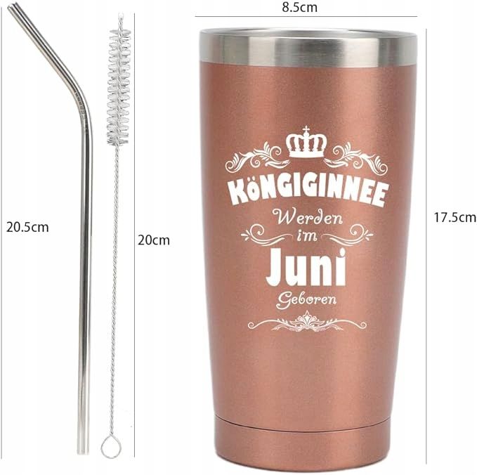 Kubek termiczny 450ml miedziany Prezent dla urodzonych w czerwcu