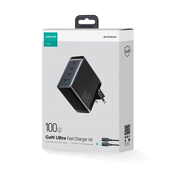 Ładowarka GaN Joyroom JR-TCG04EU 100W 3x USB-C USB-A + kabel USB-C / U