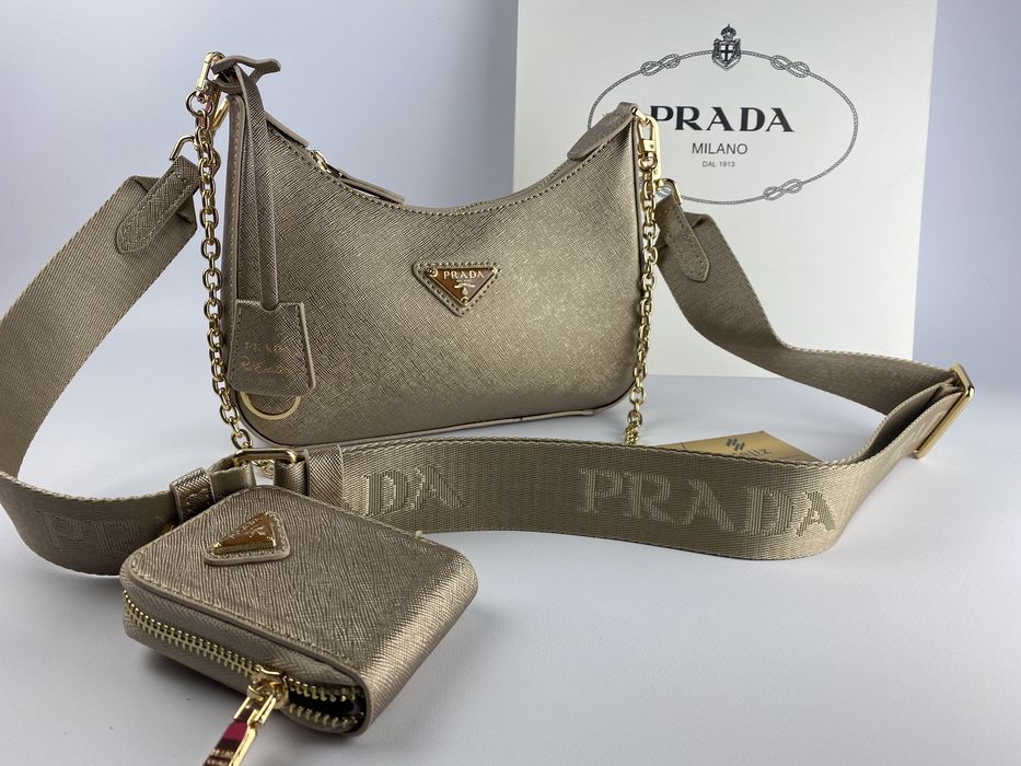 Luksusowa torebka listonoszka Prada Re-edition 2005 saffiano w pudełku