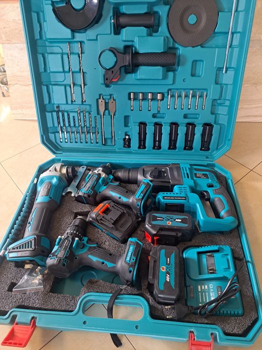 Zestaw 4szt elektronarzędzi z 3 aku 6ah Kompatybilny. MAKITY  48V SZLI