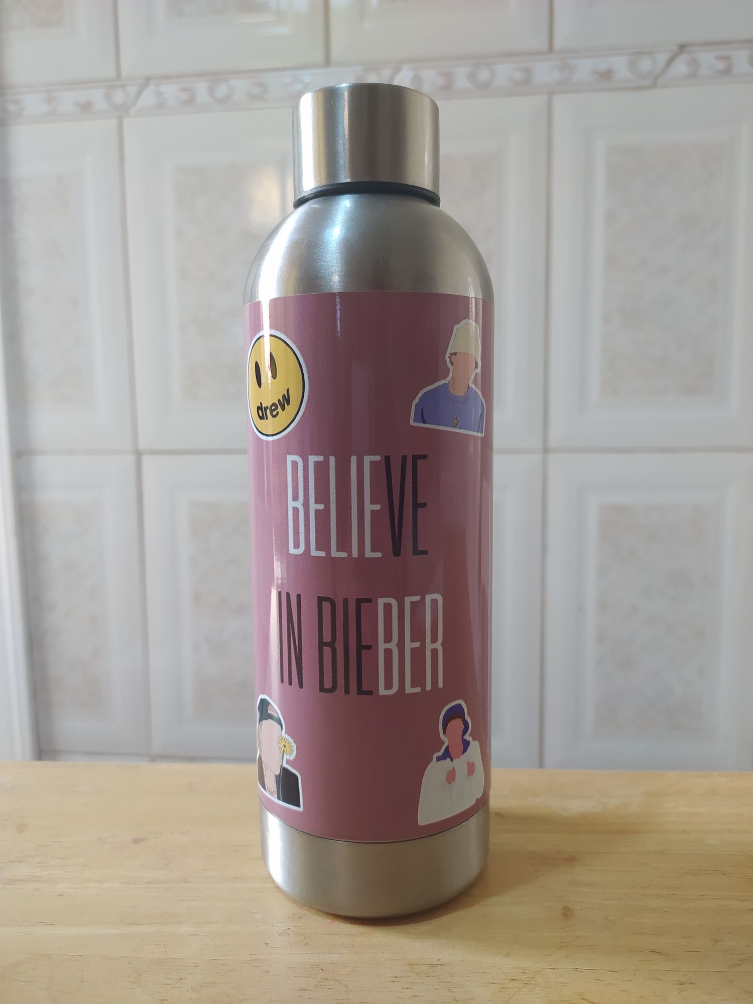 Justin Bieber garrafa aço inoxidavel 800ml