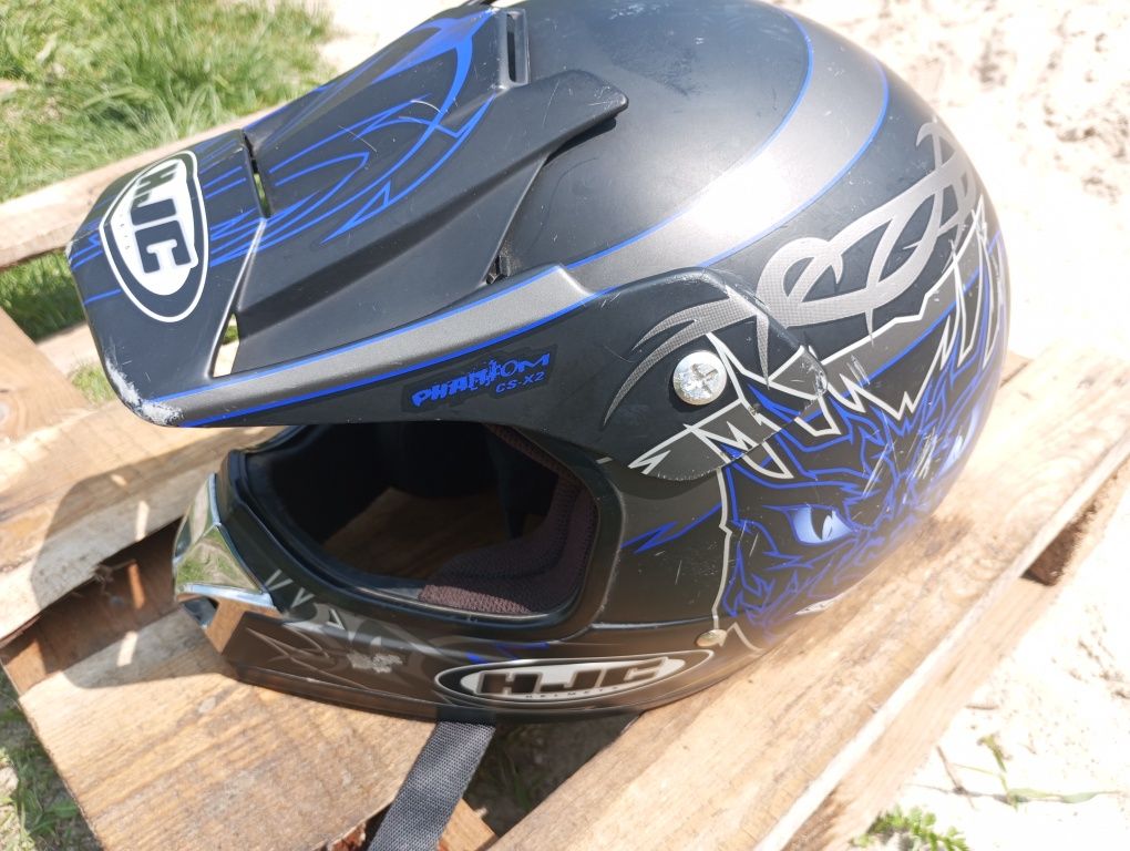 Kask HJC helmets cross  czarno-niebieski 85 cm C6