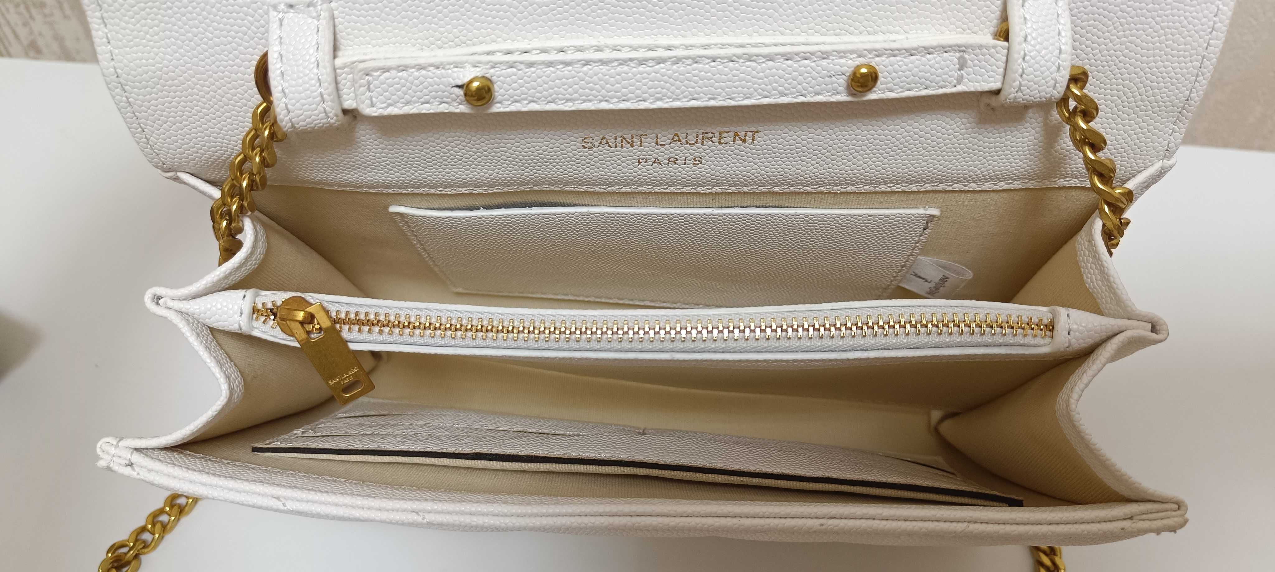 Клатч YSL сумка Сен Лоран белая