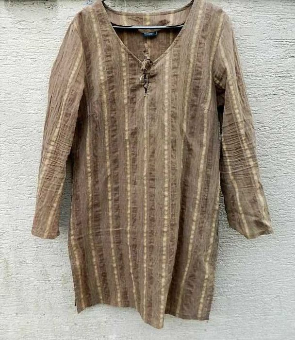 Bon'a Parte Prosta brązowa tunika w pionowe pasy 40/42