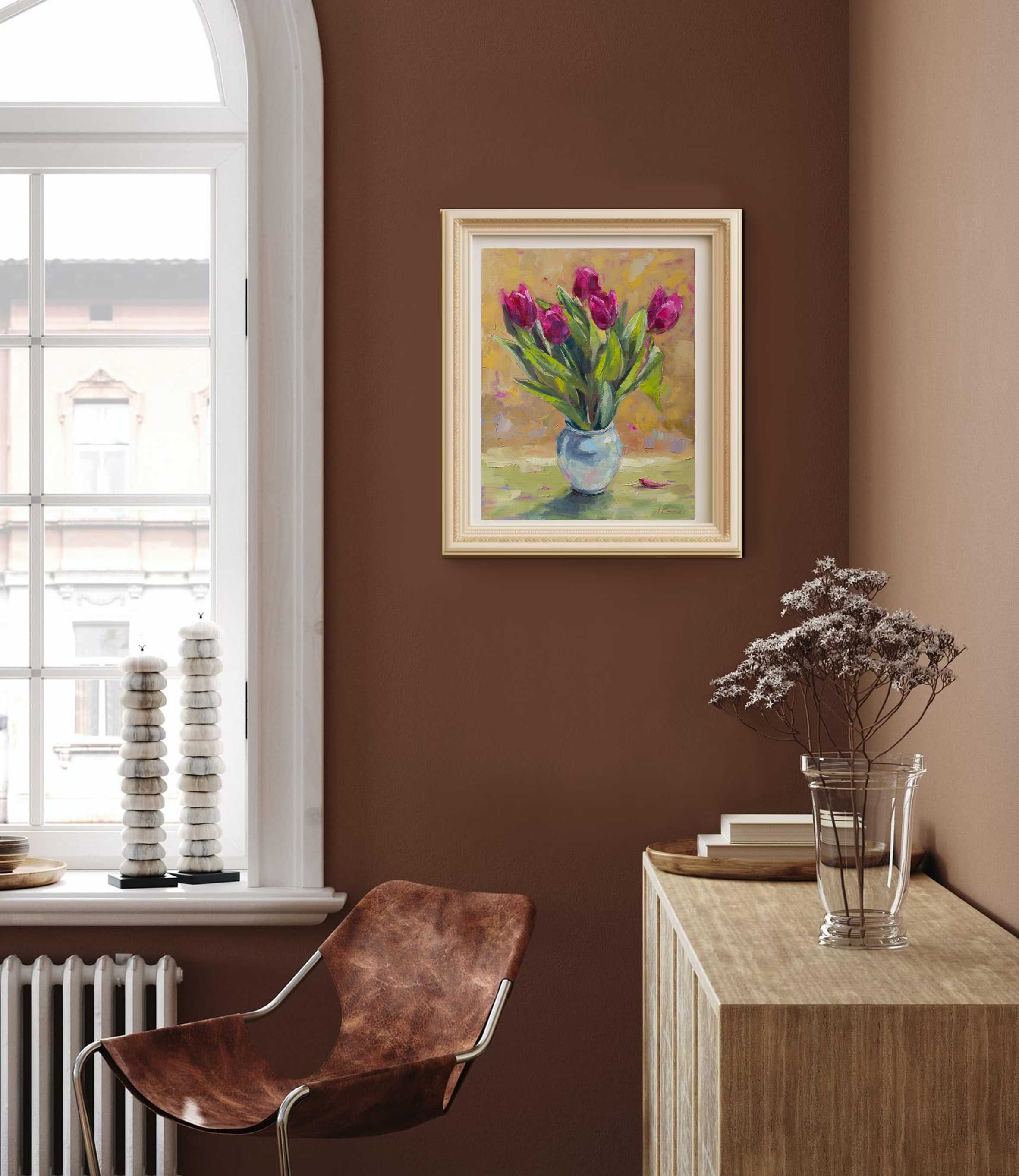 Картина "Тюльпани" полотно, олія 40х32 см
