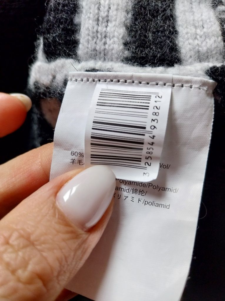 Camisola inverno | preto e branco | 60% lã | Galeries Lafayette