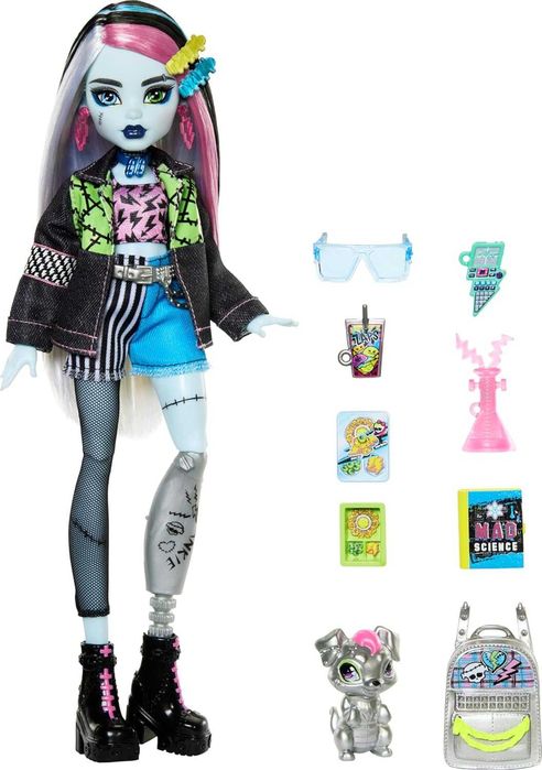 Монстер Хай Френкі Штейн Denim Monster High Frankie Stein with Pet Dog