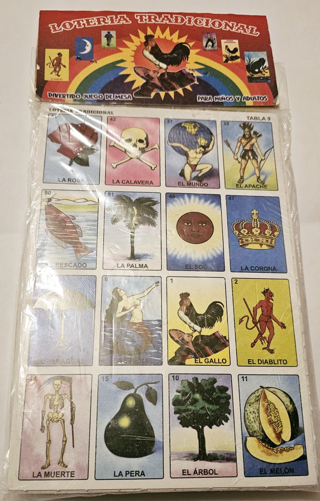 Meksykańska klasyczna gra La Loteria tablice bingo