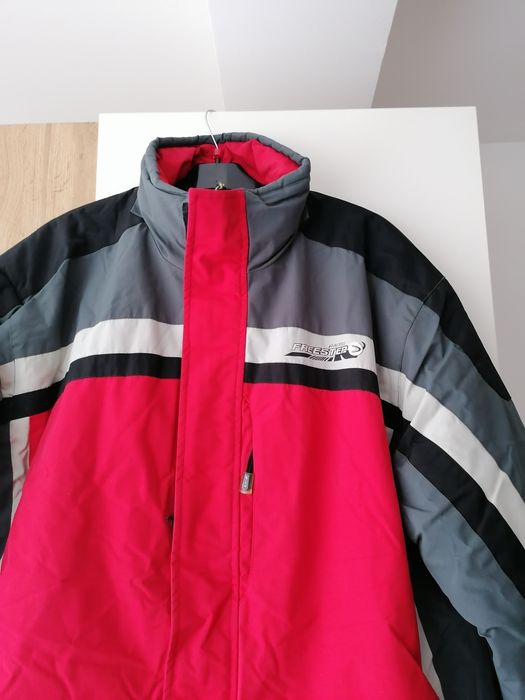 Męska kurtka sportowa XL czerwona ciepła zimowa z ociepleniem narty