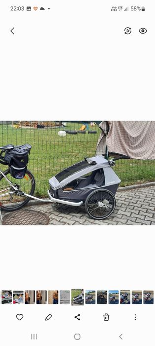 Przyczepka rowerowa Croozer Kid, kekee, amortyzacja