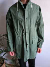 Płaszcz przeciwdeszczowy XL zielony kurtka PVC długi sztormiak męski