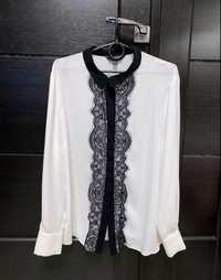 XL Блуза жіноча біла з мереживом
