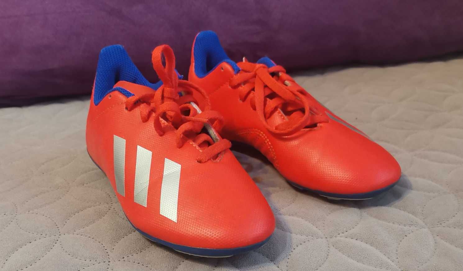 Buty piłkarskie korki ADIDAS X 18.3 FG czerwone roz. 31   STAN IDEALNY