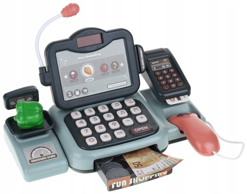 Duża Kasa Sklepowa Fiskalna Dla Dzieci Kalkulator Produkty