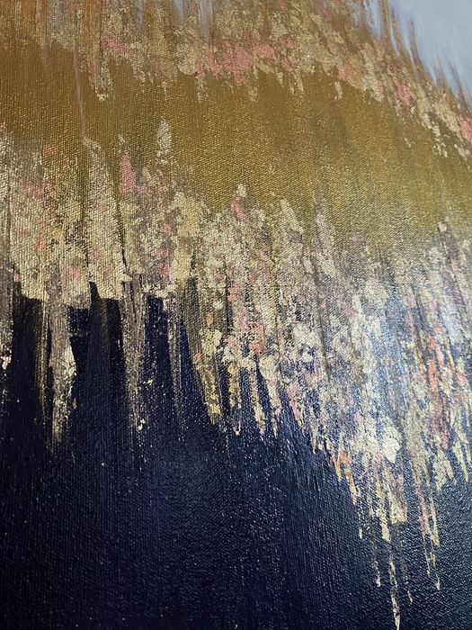 Złote Echo abstrakcyjny Obraz na płótnie akryl 50x70