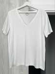 COS tshirt top koszulka bluzka krótki rękaw dekolt v-neck biała