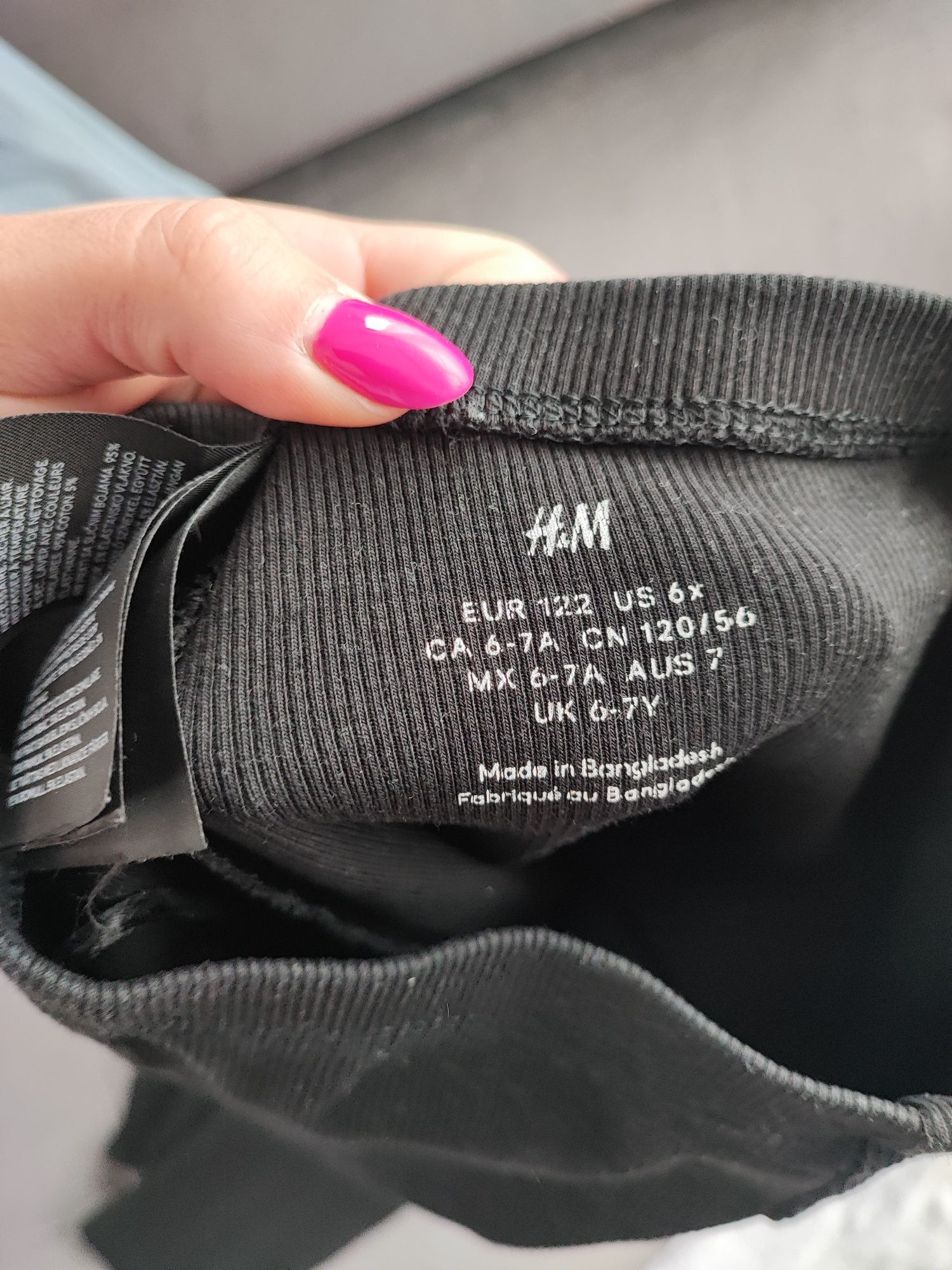 Dwupak szare dresy next dziewczynka 122 h&m legginsy prążek czarne
